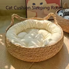 Four Seasons Universal Vine Handmade Vine Woven Cat Nest Seasonal Warmth Pad Abnehmbare Waschbare Winter Pet Supplies Zubehör