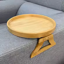 Sofa-Tablett, Tisch, Sofa-Armlehne, Clip-On-Tablett, Sofa-Tablett aus Naturholz, praktisches TV-Snack-Tablett, Kaffee-Snacks