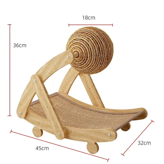 2 in 1. Katzenkratzball, Katzenkratzer aus Holz. Kratzbrett aus natürlichem Sisal, verschlafbfester Plötenholzschaber